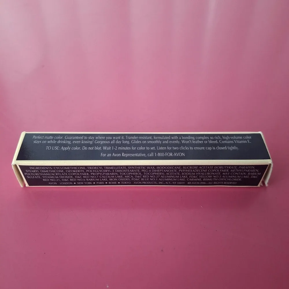 Avon Perfect Wear Lipstick Mauve Pink Long Lasting Slim Case NOS Vintage - Picture 6 of 6